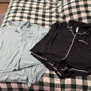 Black and Light Blue pajama sets from Lane Bryant